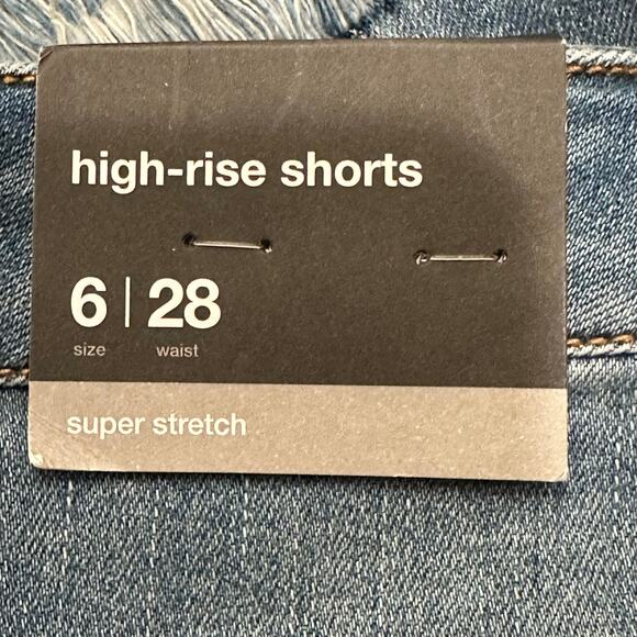 Mossimo Women’s High Rise Crochet Hem Denim Shorts Size 6 NWT Blue - Picture 7 of 13